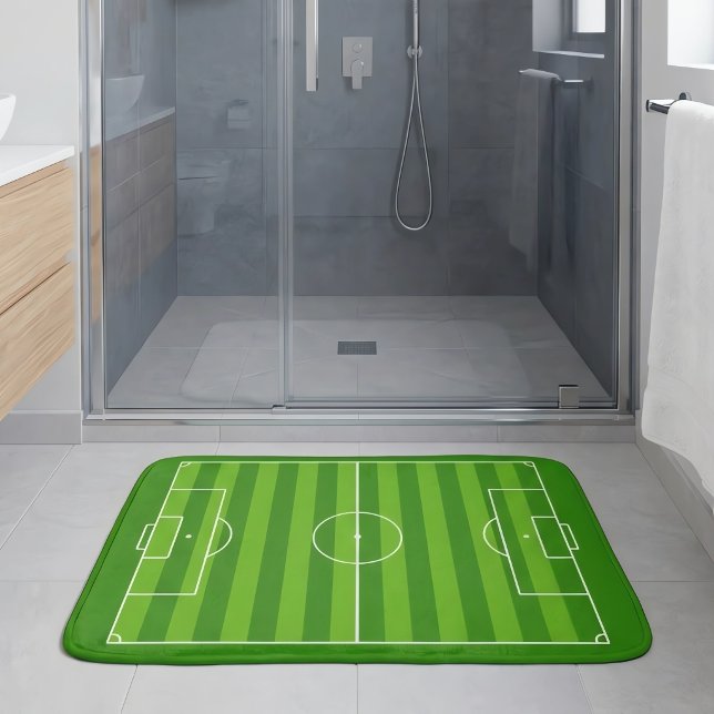 Fußballspieler oder Trainer Fußballfeld/Fußballpla Badematte (Fun soccer bath mats for soccer players and fans.)