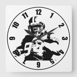 Fußballspieler Quadratische Wanduhr