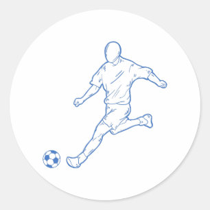 Fußballspieler Runder Aufkleber