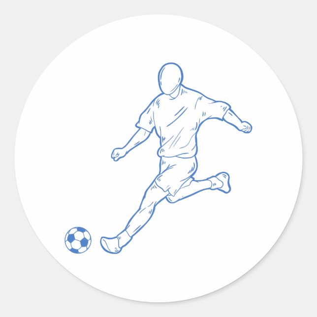 Fußballspieler Runder Aufkleber (Vorderseite)