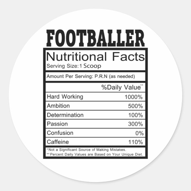 Fußballspieler Runder Aufkleber (Vorderseite)