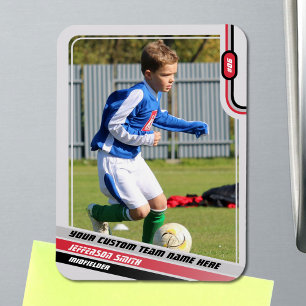 Fußballspieler Sammelkarten Lightgrau Rot Magnet