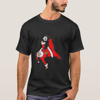 Fußballspieler Santa Claus Fahrrad Kick Fußball Ch T-Shirt