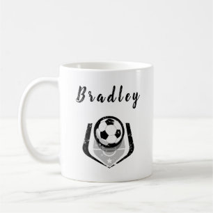 Fußballspieler Schwarz-weiß bekümmert Personalisie Kaffeetasse