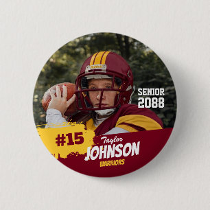 Fußballspieler Senior Night benutzerdefiniertes Fo Button