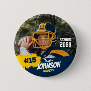 Fußballspieler Senior Night benutzerdefiniertes Fo Button