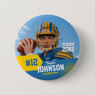 Fußballspieler Senior Night benutzerdefiniertes Fo Button