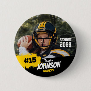 Fußballspieler Senior Night benutzerdefiniertes Fo Button