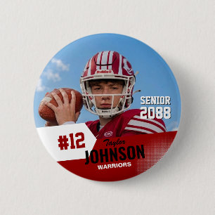 Fußballspieler Senior Night benutzerdefiniertes Fo Button