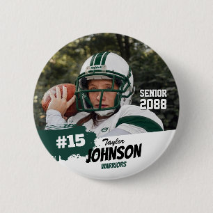 Fußballspieler Senior Night benutzerdefiniertes Fo Button