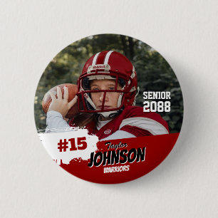 Fußballspieler Senior Night benutzerdefiniertes Fo Button