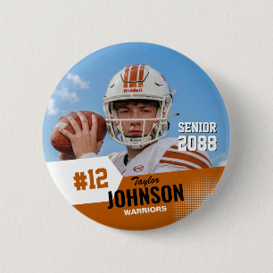 Fußballspieler Senior Night benutzerdefiniertes Fo Button