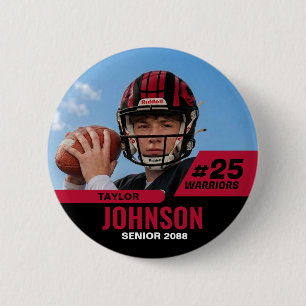Fußballspieler Senior Night Custom Foto Sport Button
