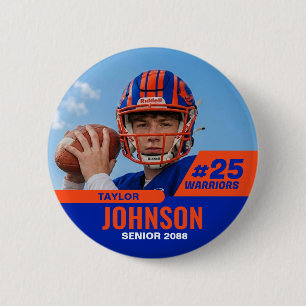 Fußballspieler Senior Night Custom Foto Sport Button