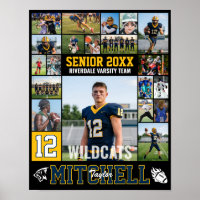 Fußballspieler Senior Night Foto-Collage Sport