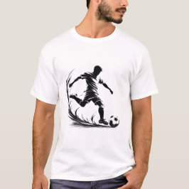 Fußballspieler-Silhouette Kick-Vektor-Sportdesign T-Shirt