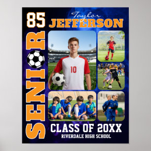 Fußballspieler-Sportfoto-Collage für den Abschluss Poster