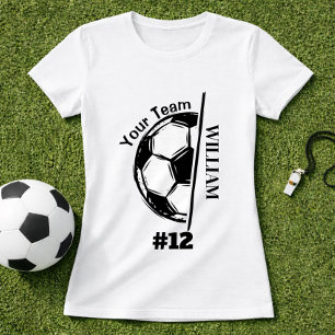 Fußballspieler Teamname & Spielernummer T-Shirt