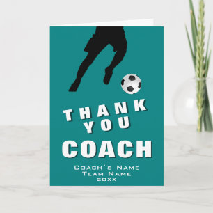 Fußballspieler Türkis Danke Trainer Karte