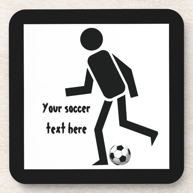 Fußballspieler und Ball nach Belieben Untersetzer (Vorderseite)