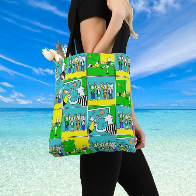 Fußballspieler und Fans Tasche (Shoulder bag with cartoon football scenes)