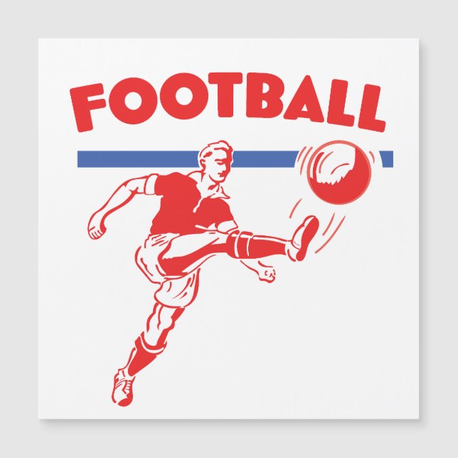 Fußballspieler Vintage der 50er Jahre Magnetkarte (Vorderseite)