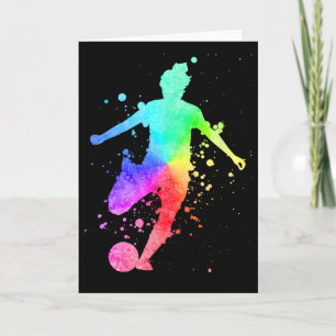 Fußballspielerin Athletin Regenbogenfarbe  Karte