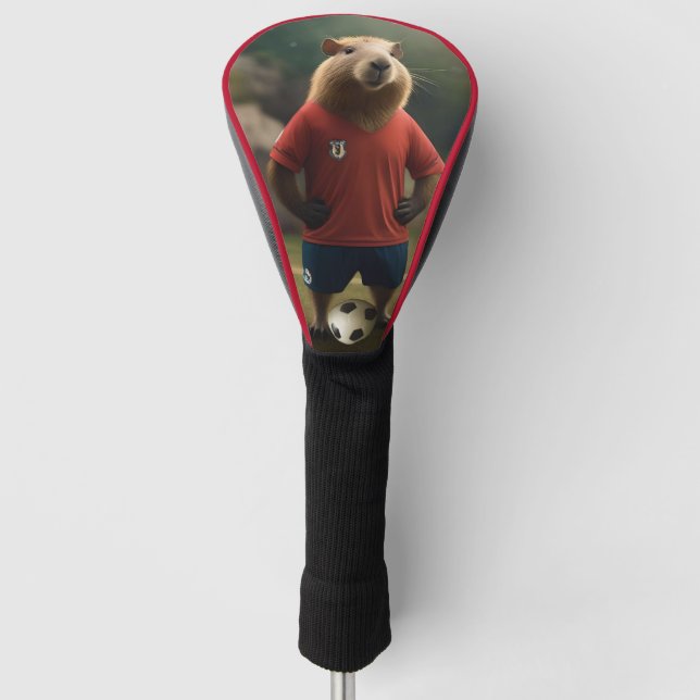 Fußballspielerin Capybara, Golf Headcover (Vorderseite)