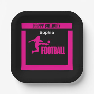 Fußballspielerin Girl, Geburtstagsmarenteam Pappteller