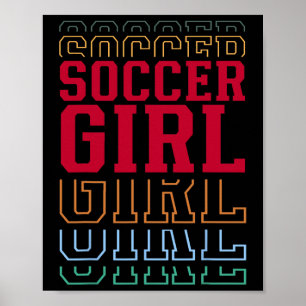 Fußballspielerin Lustiger mehrschichtiger Text Toc Poster