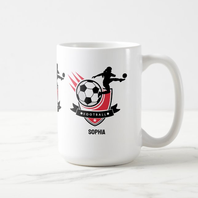 Fußballspielerin Mädchen, Fußball Girl Team Gefall Kaffeetasse (Rechts)