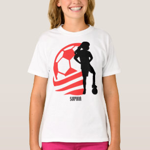 Fußballspielerin Mädchen, Fußball Girl Team Gefall T-Shirt