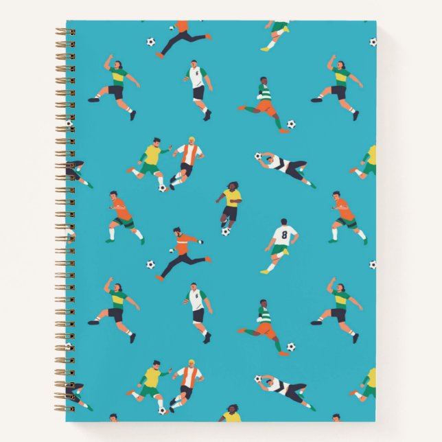 Fußballspielermuster Notizbuch (Vorderseite)