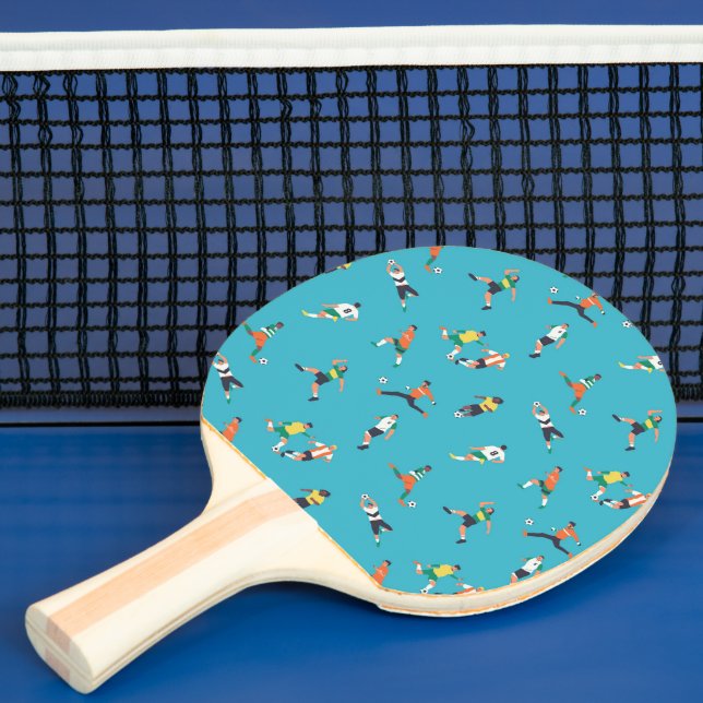 Fußballspielermuster Tischtennis Schläger (InSitu)