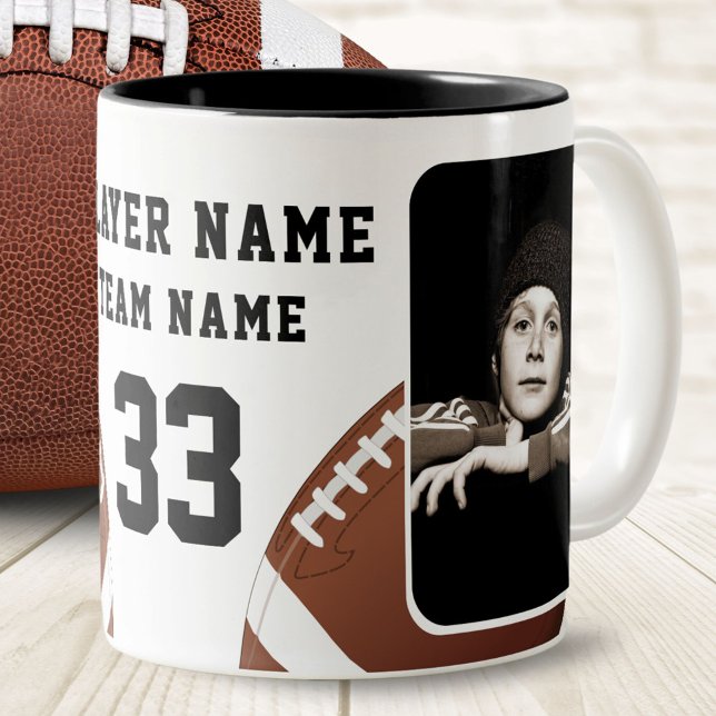 Fußballspielername Team 2 Fotos Zweifarbige Tasse (Von Creator hochgeladen)