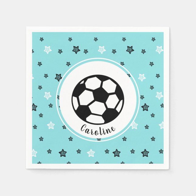 Fußballspielersport als Personalisiertes Geschenk Serviette (Vorderseite)