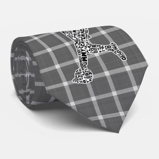 Fußballspielertypografie Neck Tie Krawatte (Gerollt)