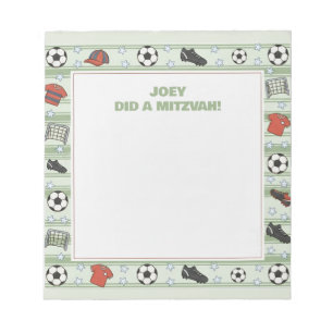 Fußballsport Thema Personalisiert Mitzvah Notizblock