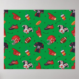 Fußballsportausrüstung, Küche Poster