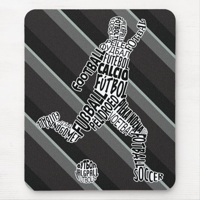 Fußballsprachen Typografie Mousepad (Vorne)