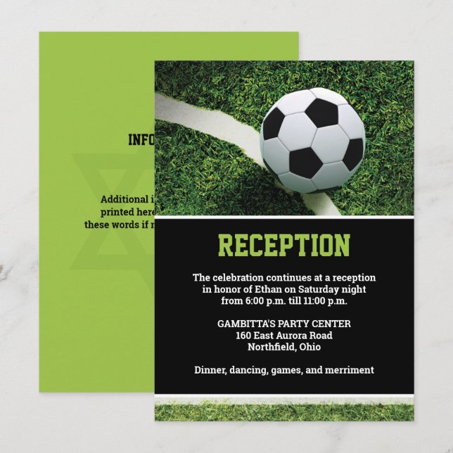 Fußballstadion bei Night Bar Mitzvah Empfang Card Einladung (Vorne/Hinten)