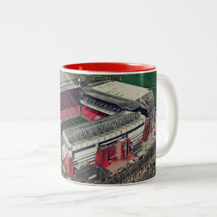 Fußballstadion Kunst - Liverpool, England Zweifarbige Tasse
