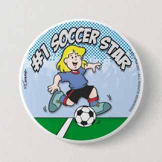 Fußballstar Girl Button