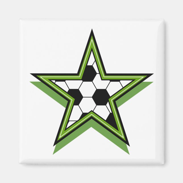 Fußballstar grün magnet (Vorne)
