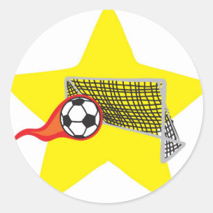 Fußballstar! Personalisierbar: Runder Aufkleber