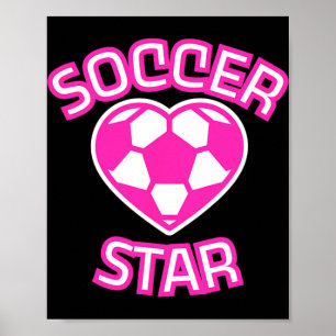 Fußballstar, Pink Girls Soccer, Fußball Poster
