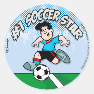Fußballstar Runder Aufkleber