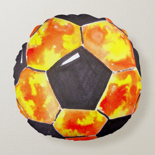Fußballstar Rundes Kissen (Vorderseite)
