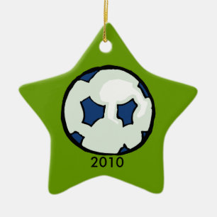 Fußballstern 2010 keramik ornament
