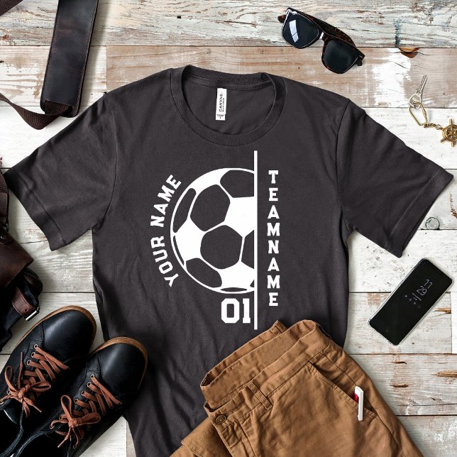 Fußballteam Mama Vater Name Football Player T-Shirt (Von Creator hochgeladen)
